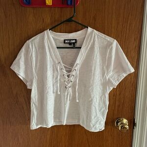 DKNY lace-up cropped top
